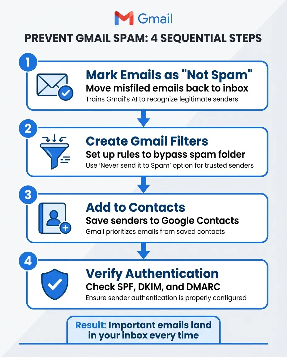 4 Steps to Prevent Emails from Going to Spam in Gmail