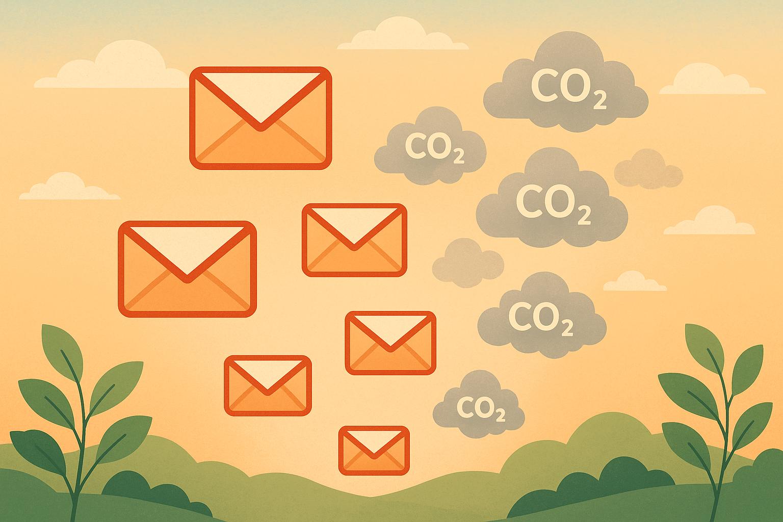 How stored Gmail emails produce CO2, estimated emissions by inbox size, and simple steps to cut storage and lower your digital carbon footprint.