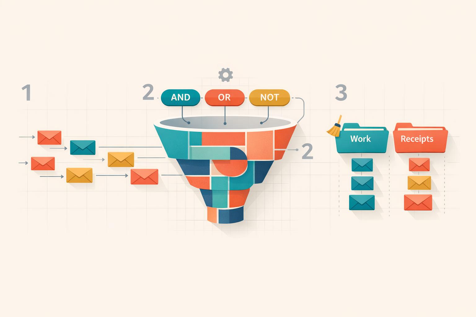 Learn how to create, edit, and apply Gmail filters, use Boolean operators, and combine them with automated cleanup to keep your inbox organized.