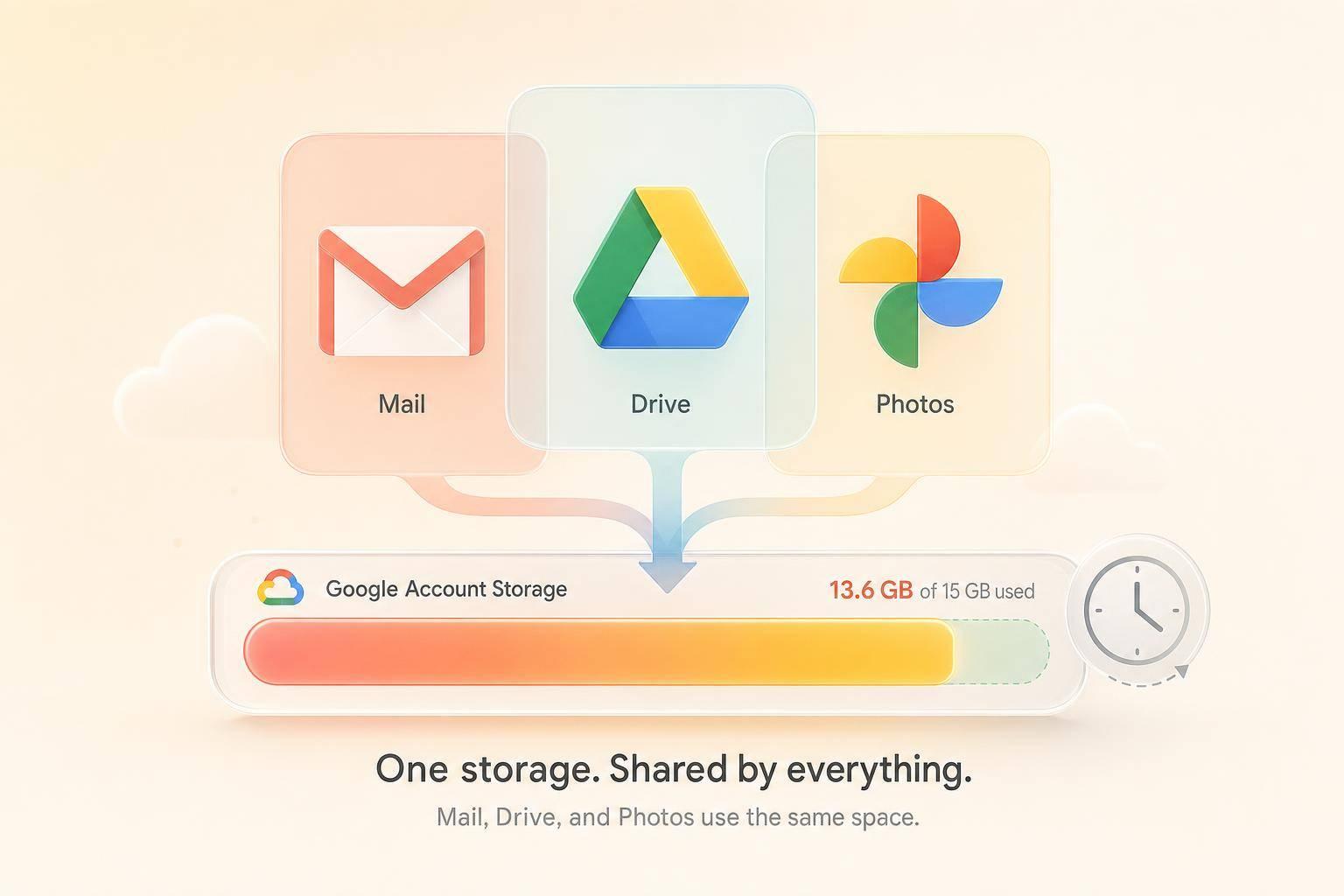 Gmail still shows full after deletions—empty Trash/Spam, remove Drive and Photos files, delete large attachments, then wait 24–72 hours.