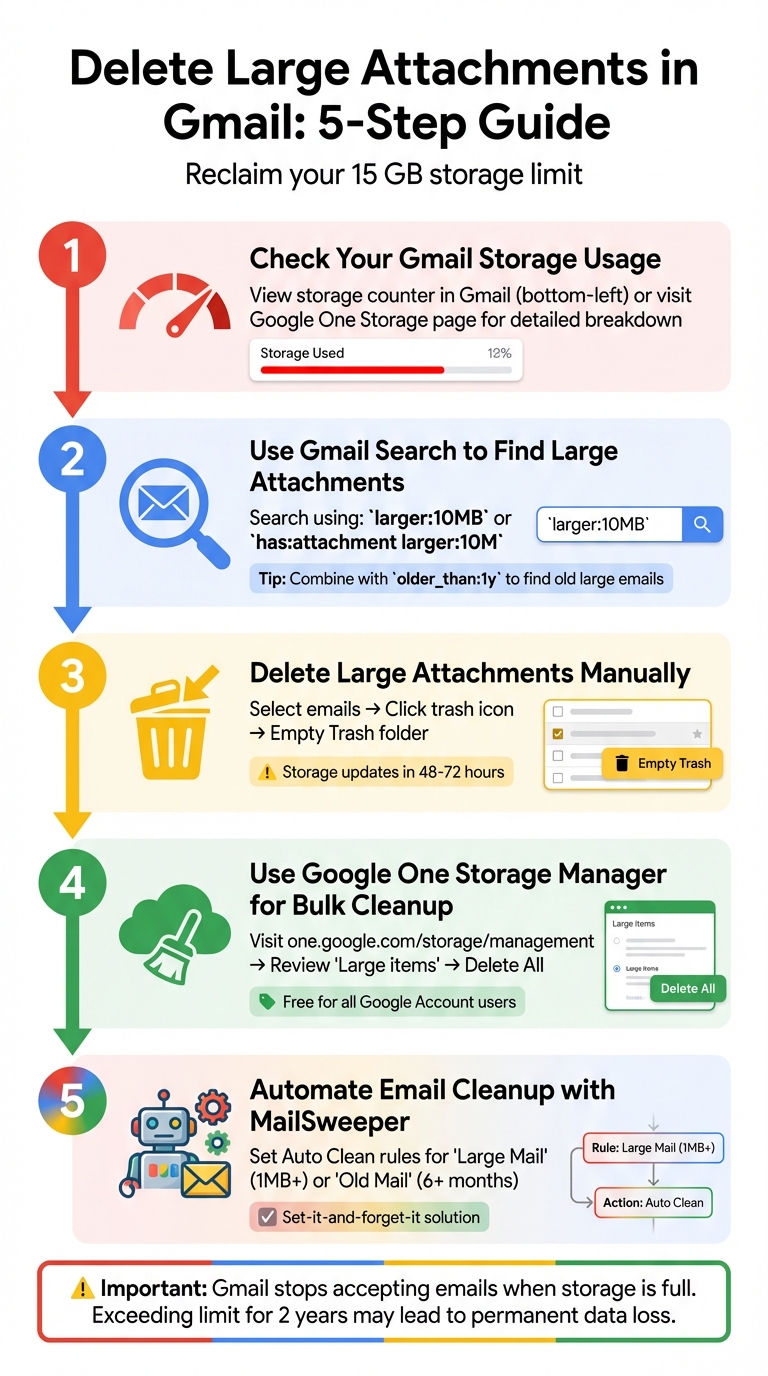 5-Step Process to Delete Large Gmail Attachments and Free Up Storage