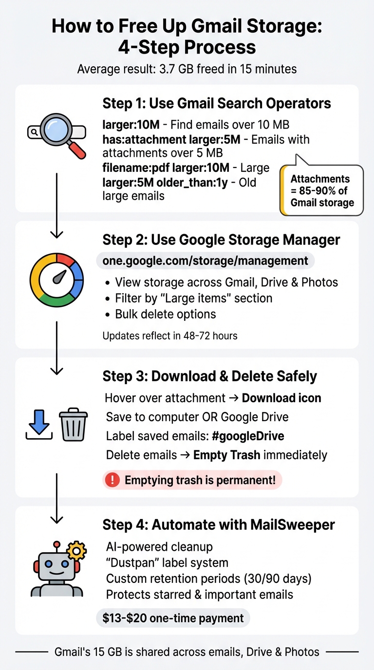 4-Step Process to Find and Delete Large Gmail Attachments