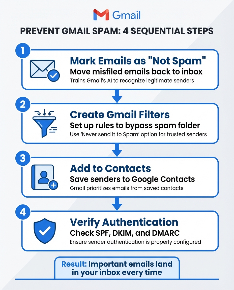 4 Steps to Prevent Emails from Going to Spam in Gmail